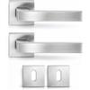 Maniglie Design Maniglia Porta Interna Quadrata in Alluminio con Rosetta, Cromo Satinato | Rosetta quadrata, bocchetta foro Patent, perno quadro 8 mm, kit di montaggio
