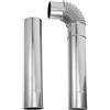POPETPOP Tubo in acciaio inox da 60 mm con angolo di 90° per stufa da tenda | Canna fumaria sicura, adatta per fornelli da campeggio e stufe da officina, facile montaggio a incastro