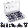 SRJQXH 46 Pezzi Kit Raccordi Pneumatici, con Dritti, V, Y e T, Raccordi Aria Compressa 8 mm, per L'impiego Nel Settore Dell'automazione e Della Manutenzione dei Veicoli