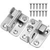 WEONE 2 Pezzi Scrocco per porta, 45x44mm Bullone Serratura, Acciaio Inossidabile Chiavistello Porta Legno Con Foro Lucchetto per Cancello, Finestre, Camera da Letto, Armadio (destra e sinistra aperte)