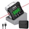 YGiTK Livella Laser Digitale Inclinometro 4x90° Magnetico Ricaricabile | Display nero-verde leggibile al buio e in pieno sole, risoluzione 0,05°, IP54, azzeramento su ogni angolo, USB-C 340mAh