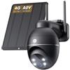 YESNAMO Telecamera con SIM 4G da Esterno con Pannello Solare, LTE AOV, Senza WiFi