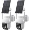 ieGeek Telecamera di sorveglianza 2 K 3 MP, per esterni, a energia solare, a 360° PTZ, batteria esterna, 2,4 GHz, con sensore di movimento PIR, visione notturna a colori, audio a 2 vie, archiviazione