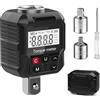 Qivine Adattatore Coppia Digitale 1/2, Precisione ±2%, 8 Preset | Adattatore dinamometrico con 8 preset e 999 memorie. Allarme anti sovraserraggio 4 LED. 4 unita per auto, moto e meccanica.