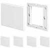 TLDBATICE Placca da parete cieca, 4 pezzi, copertura cieca da incasso 8,6 x 8,6 cm, in plastica, senza viti, per prese o interruttori inutilizzati, colore bianco