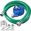 VEVOR Tubo Flessibile per Pompa d'Acqua Aspirazione Scarico PVC Verde Blu | Diametro Interno 76 mm, Raccordo 3 pollici NPT, Pressione max 6,2 bar, Temperatura tra -5 °C e 65 °C, Irrigazione, Pompaggio