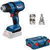 Bosch Professional 18V System Termosoffiatore a batteria GHG 18V-50 (batterie e caricabatteria non incluse, incl. ugello riflettore, 32 x 33 mm, ugello riduttore, 9 mm, in L-BOXX 136), Blu