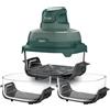 Ninja CRISPi Friggitrice ad aria, contenitore in vetro da 3,8 l, due da 2,3 l, coperchi, 4 in 1: Frittura ad aria, Cottura arrosto, Mantenimento a caldo, Recrisp, compatta, 1700 W, Oro verde FN203EU