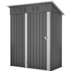 RAPRAP Capanno Da Giardino In Lamiera 140X84X182cm Con Tetto Piatto Grigio | Casetta Attrezzi Giardino In Acciaio Zincato Con Porta Con Serratura, Senza Finestre E 1,27 Mq Di Spazio Ordinato