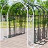 Generic Grande traliccio ad arco per rose da giardino in metallo, per piante rampicanti, 140 cm x 340 cm, nero/bianco/verde/marrone, tubo quadrato da 20 mm, pergolato da giardino, pergolato verde, larghezza