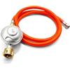 JOSTIVE Regolatore di pressione del gas, 50 mbar, set di regolatore di tubo, tubo del gas con riduttore di pressione, tubo del gas da 150 cm, connettore a vite con filettatura sinistra da 1/4, per