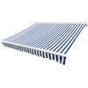 RJPLMFV Tessuto Tenda da sole 5x3 m Poliestere Blu Bianco | Tetto di ricambio, include mantovana, per telaio esistente, patio terrazzo giardino
