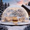 Yorkgargen 2.9 x 1.8m serra da giardino Igloo, cupola da giardino, in TPU, per 2-4 per, tenda a bolle da giardino con 2 catene luminose, tenda a cupola trasparente per cortile, feste, Natale