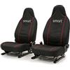 Auto Accessori Lupex Coprisedili Compatibili con Smart Fortwo | Nero Rigo Rosso, Made in Italy, modello I II III serie, Sedili 450 451 453, Tessuto Poliestere, Set Fodere Anteriori