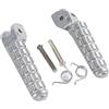 KAIAYGEE Pedalina Moto Compatibile con Ducati per Monster 696 796 2009-2014 46510611A L 46510601A R Pedane Argentate per Motocicletta Pedane Posteriori Parti di Aggiornamento Accessori(Front)