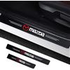 RIDGOEL 4 Pezzi Adesivi per Battitacco per Auto per Mazda 2 3 5 6 CX-3 CX-30 CX-5 CX-50 CX-60 CX-7 CX-8 CX-9 Adesivo per Battitacco in Fibra di Carbonio Protezioni Per Davanzali Per Porte Auto A