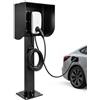 Guriches Wallbox - Base universale da 141 cm con tettoia, supporto da parete autoportante con supporto per cavi, base per colonna di carico, resistente alle intemperie per esterni, spedito in 2 pacchi