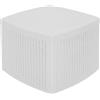 Dmora - Tavolino da Esterno Faenza, Tavolino Contenitore, Tavolo Basso Effetto Rattan, 100% Made in Italy, Cm 53x53h40, Bianco