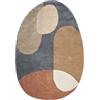 Beliani Tappeto moderno in viscosa e lana fatto a mano di forma ovale 160 x 230 cm Multicolore