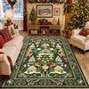 TOPICK Tappeto Salotto natalizio 140x200cm Verde Vintage Moderno | Motivo natalizio renne e albero, pelo corto, morbido, antiscivolo, facile da mantenere, tappeto per camera, sala, cucina