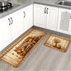 Generic Set di 2 tappeti da cucina con zucche, stile rustico con foglie autunnali, arancioni, morbidi, lavabili, per lavanderia, bagno, corridoio