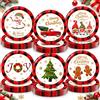 EVYIENEN 48 pezzi Piatti di carta per feste con sfumature natalizie, set di piatti per dolci feste, 6 design per Natale, compleanni, matrimoni, anniversari