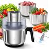 YASHE Tritatutto Elettrico con 3 Ciotole per Carne, Verdure e Salse | Gruppo lame magnetico, 2 velocità e design salvaspazio