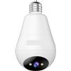 FIJHNGSF WiFi for interni a forma di lampadina E27 | Telecamera for monitoraggio della sorveglianza domestica intelligente(3MP-14D Free Cloud)