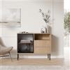 Dmora Credenza Soajo 100x40x80h cm Marrone 2 Cassetti 2 Ripiani, Madia Apertura Battente, Scorrevole