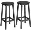 VASAGLE Set di 2 Sgabelli da Bar, Struttura in Metallo, Alto 64 cm | Sedie da Cucina, Montaggio Facile, con Poggiapiedi, Nero Ebano e Nero Opaco, Collezione BARNET LBC032B56