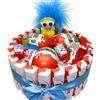 Donda's House® Cesto Kinder. Torta Kinder. 40 pezzi. Uovo sorpresa, K. Bueno Mini. Schokobons. Mini cioccolatini. Regalo originale per coppie. Blu.