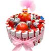 Donda's House® Cesto Kinder. Torta Kinder. 40 pezzi. Uovo sorpresa, K. Bueno Mini. Schokobons. Mini cioccolatini. Regalo originale per coppie. Rosa.