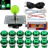SJ@JX Arcade Game LED Controller Lamp USB Encoder Gamepad Cherry MX Microswitch Light Button 4-8way LED Joystick for Nintendo Switch PC PS3 Raspberry Pi MAME