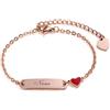 Vnox Bracciale Bambina Personalizzato Nome Acciaio 316L Cuore Regalo | Bracciale Con Targhetta Incisa E Cuore, Regolabile 16-21 Cm, Idea Regalo Per Figlia Ragazza A Compleanno Comunione