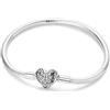 Hapour Bracciale con ciondoli da donna in argento sterling, chiusura a cuore con catena a forma di serpente, con ciondoli da viaggio, gioielli europei compatibili con i ciondoli Pandora, regalo per lei