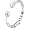 WLLDDDIU Anello in Argento Sterling 925 personalità Semplice Lucido Doppia Sfera Aperta Anelli Regolabili Anello Eternità Gioielli Regali per Ragazzo Ragazza Uomo Donna Anello Donna,