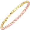 RIZILIA Bracciale Tennis Donna Minimalista o di Tendenza - CZ Zirconi Taglio Rotondo/Marquise/Princess Multicolore, Placcato Oro 14K, 16,5cm + Estensore 1,5/2,5cm (Fino a 18-19cm), Confezione Regalo