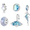 ZUOHUI Ciondoli in argento sterling S925 a forma di animali marini per la creazione fai da te di gioielli da donna, perline con motivi di fauna marina per bracciali Pandora