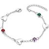 kaululu Bracciale con Nomi Personalizzato per Donna Bracciale con Ciondolo a Cuore con Pietra di Nascita Incisi Catena Regolabile per Mamma, Moglie e Nonna Regalo Festa della Mamma e Natale
