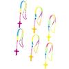 UPKOCH Set di 6 Collane Rosario Colorato Croce Perline Leggere in Materiale Siliconico Gioielli Casual per Donna Adolescenti Feste Religiose Regali
