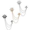 GEEHUA 3 spille da bavero con strass per uomo e donna, oro, argento, nero