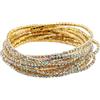 kokdid Braccialetto elasticizzato con perline di cristallo, catena a mano multistrato con strass elastici, accessori per donne e ragazze