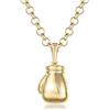 THE BLING KING Bling King Statement Jewellery London - Collana con ciondolo a forma di guantone da boxe, placcata oro, con catena belcher da 7 mm, 77 g