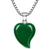 Vincent Paul COLLANA DONNA ARGENTO 925 CUORE DI PIETRA NATURALE GIADA VERDE