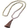 Generico Collana con 108 Perline Mala Per Uomo e Donna,Bracciale con Perline di Legno e Pietre Preziose Naturali,Collana Lunga con Nappa Annodata A Mano,Gioielli Spirituali Da Preghiera,Regali