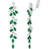 EVER FAITH Gioielli rotondi Marquise Cubic Zirconia Orecchini Clip Teardrop Cristallo Lampadario Bridal Dangle Clip su Orecchini per Donna Matrimonio Prom