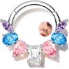 CM Crareesi Mania Piercing per setto nasale Daith Helix con zirconia cubica pastello
