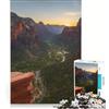 JIANGENNF Puzzle da 1000 pezzi per adulti: Parco Nazionale di Zion al tramonto gioco interattivo allena la mente e la manualità ogni pezzo è unico 38x26cm