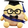 Generic Simpatico uovo di peluche con cappello da dottorato e occhiali, morbido peluche per studenti, università, scuole superiori (blu1, 15 cm)