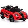 Baroni Toys Macchina Elettrica per Bambini 6V con Telecomando, Auto Elettrica 3-5 km/h, Sedile in Ecopelle, Luci LED, Musica, Porte Apribili, Volante e Clacson, Carico Max 25 kg, Rosso